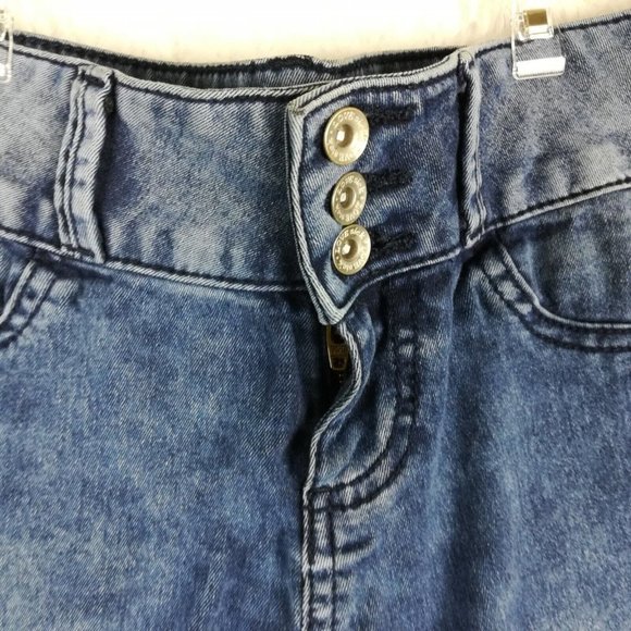 Lovesick Womens Jeans Super Skinny Blue Denim Acid Wash Mid Rise Juniors 7 - Picture 6 of 15